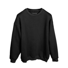 Sweatshirt Siyah Renk Baskısız Oversize Unisex