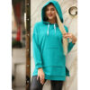 Kadın Yeşil Kapüşonlu Oversize 3 Iplikli Hoodie Sweatshirt
